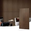Art3d 4 Pack 47.2 x 23.6in. Wood Slat Acoustic Panels for Wall and Ceiling - 3D Fluted Sound Absorbing Panel with Wood Finish - Dark Walnut
