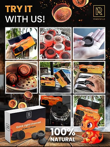 30 pcs Charcoal Tablets for Incense - Hookah Charcoal Hookah Coals for Hookah - Quick Light Charcoal Tablets - 33 mm Premium Quality Incense Charcoal Discs - 30 Charcoal for Incense Burning - Image 5