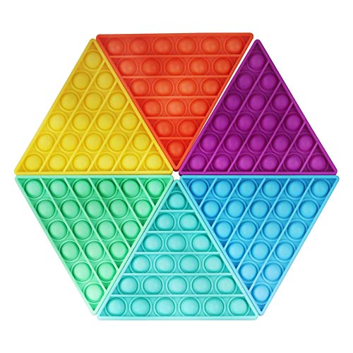 Fidget Toys Push pop Bubble, Triangle pop Fidget Toys, Squeeze Sensory Toys, Silicone Stress Release Toys, Triangle Stress Anxiety Relief Reliever Toys for Autism, Kids, Adult to Release Stress (6PCS)