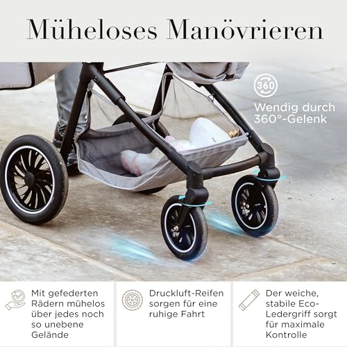 Kinderwagen 3 in 1 [Babywagen & Autositz] mit Babyschale Fahrgestell Kombi als Set | Stroller Baby | Isofix Station & 5-Punkt Sicherheitsgurt Kinderwagen Buggy Reisebuggy Buggys | Babywagen