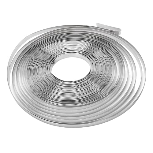 SEAFRONT Banderolierband aus Edelstahl 304, 1/2 Zoll Breite, 0, 02 Zoll Dicke, 100 Fuß Länge, Bandspule für Schwere Lasten, Glatte Oberfläche mit 1700 Pfund Bruchfestigkeit