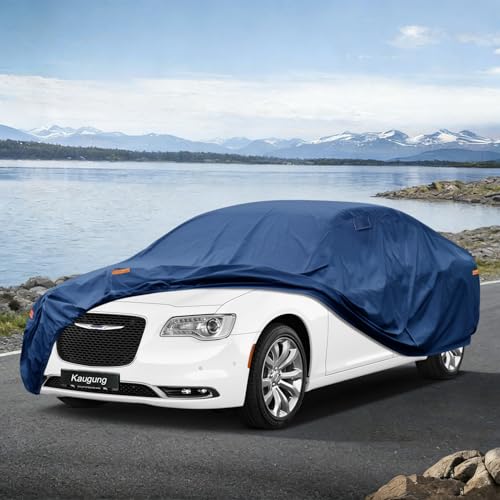 Image of Kaugung Custom Fit Car Cover for Chrysler 300 (2005-2026), Heavy Duty Waterproof All Weather Outdoor Protection, Breathable Full Exterior Cover with Vent, Rain Sun Snow UV Proof