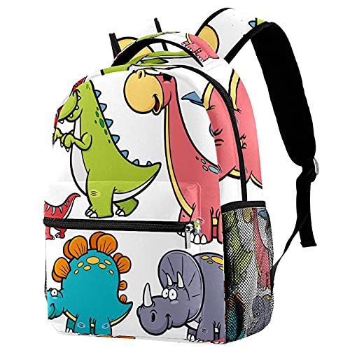 Sac à dos d'école dinosaure avec bretelles confortables en tissu sergé lavable