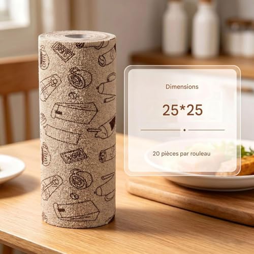 Chiffon en microfibre en rouleau pour simplifier le ménage de la cuisine et de la maison