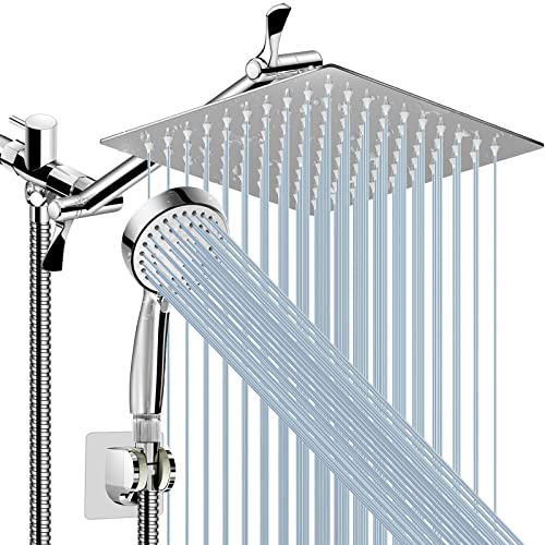 High Pressure Rainfall Shower Head, Rain Shower Head with Height/Angle Adjustable Extension Arm and Handheld Shower Combo, Koeka High Flow Stainless Steel Shower Head with Powerful Spray Long Hose High Pressure Rainfall Shower Head, Rain Shower Head with Height/Angle Adjustable Extension Arm and Handheld Shower Combo, Koeka High Flow Stainless Steel Shower Head with Powerful Spray Long Hose
