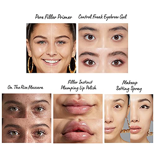 NYX Professional Makeup Veganistische formule met Pore Filler Primer, Control Freak wenkbrauwgel, On the Rise mascara, Filler Instinct navulbare lipgloss en make-up-instellingsspray, 5-delig - Image 5