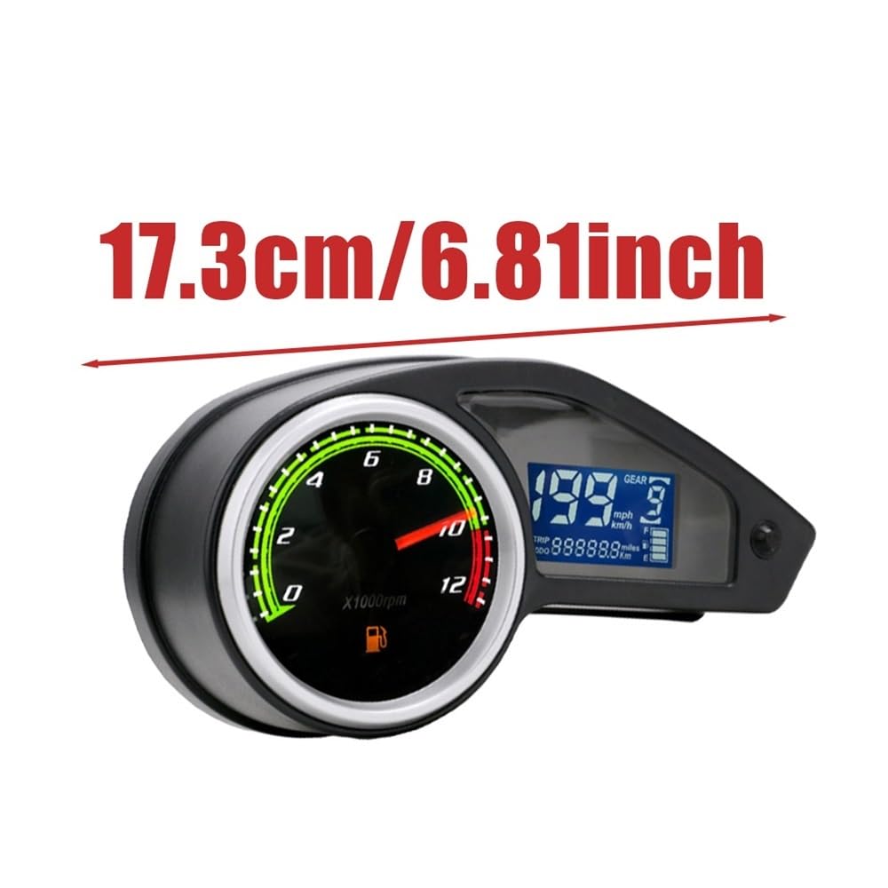 Contachilometri digitale Tachimetro digitale da 9-18 V, contachilometri, display con luci, indicatori universali, ricambi per moto, accessori