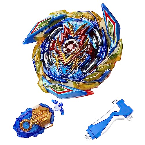 Blade Burst Quadstrike, Peonza Bley Valtryek con Empuñadura y Lanzador, Peonzas Kit Regalos para Niños Chicos (A)