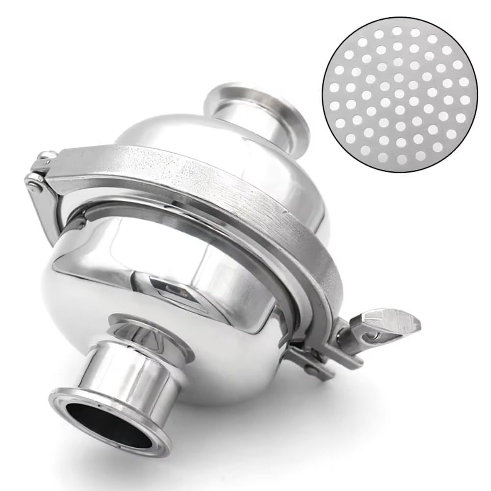 Válvula De Filtro Esférica, Diámetro Exterior De Tubería De 38/76 Mm, 1,5", 2" Y 3", Abrazadera Triple, Válvula Sanitaria En Línea De Acero Inoxidable 304, Descarga For Cerveza Casera(38mm K50.5mm,500