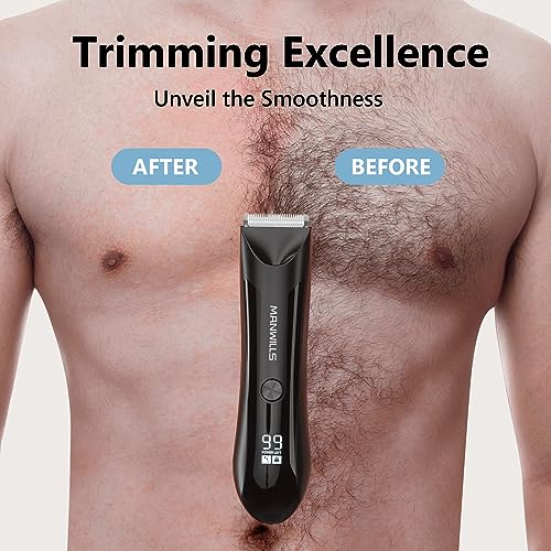 Image of Body Hair Trimmer Men - Ball Trimmer Men, 2 Replaceable Ceramic Blades, Waterproof Ball Shaver Men with Charging Dock, Rechargeable, 7000RPM Motor Body Groomer Men, Pubic Trimmer Men