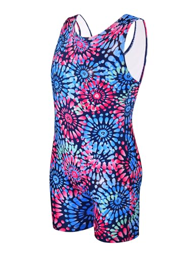 Image of Girls Swimsuit Sleeveless Bathing Suits Back Cutout Summer Swimwear with Removable Chest pad 6-14 Years