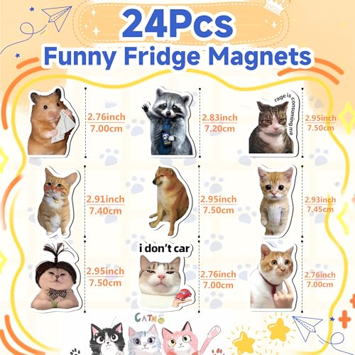 Set de 24 imanes divertidos para refrigerador con diseños de animales y frases miniatura 2