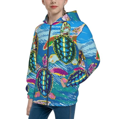 Lucky Cat,Cute Cat Kid Hoodies Boys Zip Up Sweatshirts Girls Pullover with Pocket