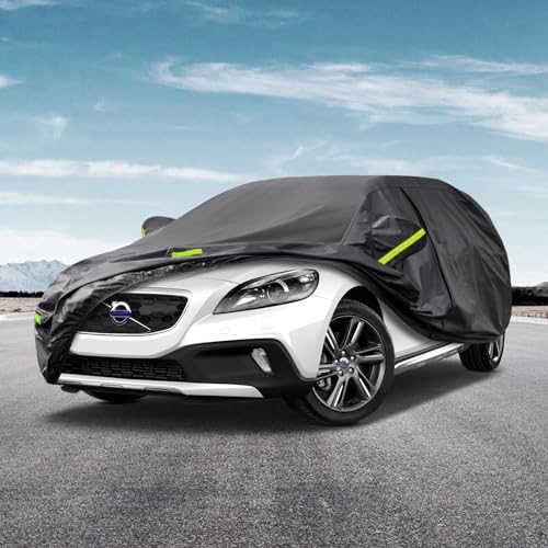 Image of Kaugung 7 Layers Car Cover Custom Fit Volvo V40 (1995-2020), Waterproof All Weather Resistant Outdoor Indoor Sun Rain Dust Snow Protection.(USA Warehouse,Within 3-7 Days) Black