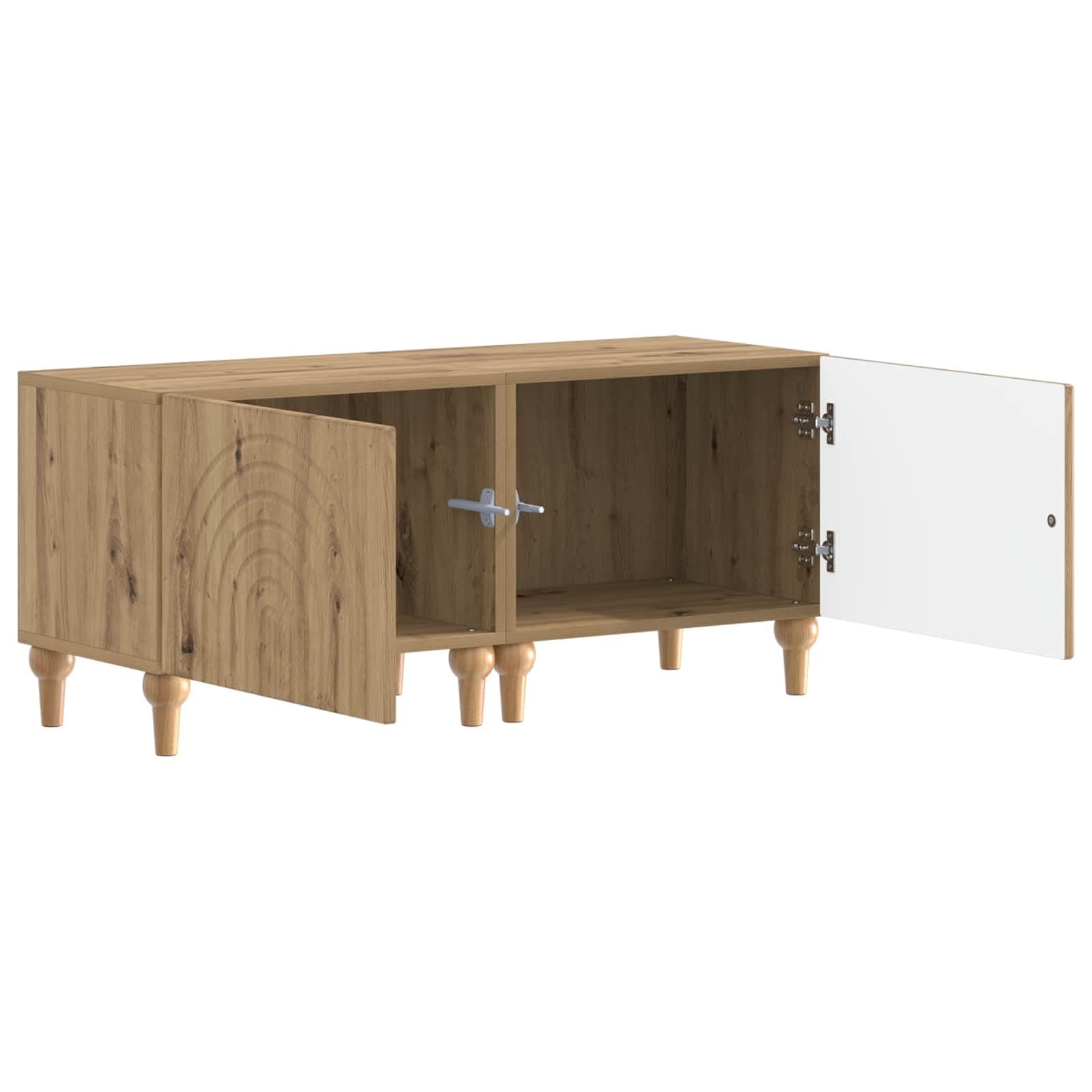 Hothingwell Drewniana szafka pod telewizor 98 x 35 x 43 cm