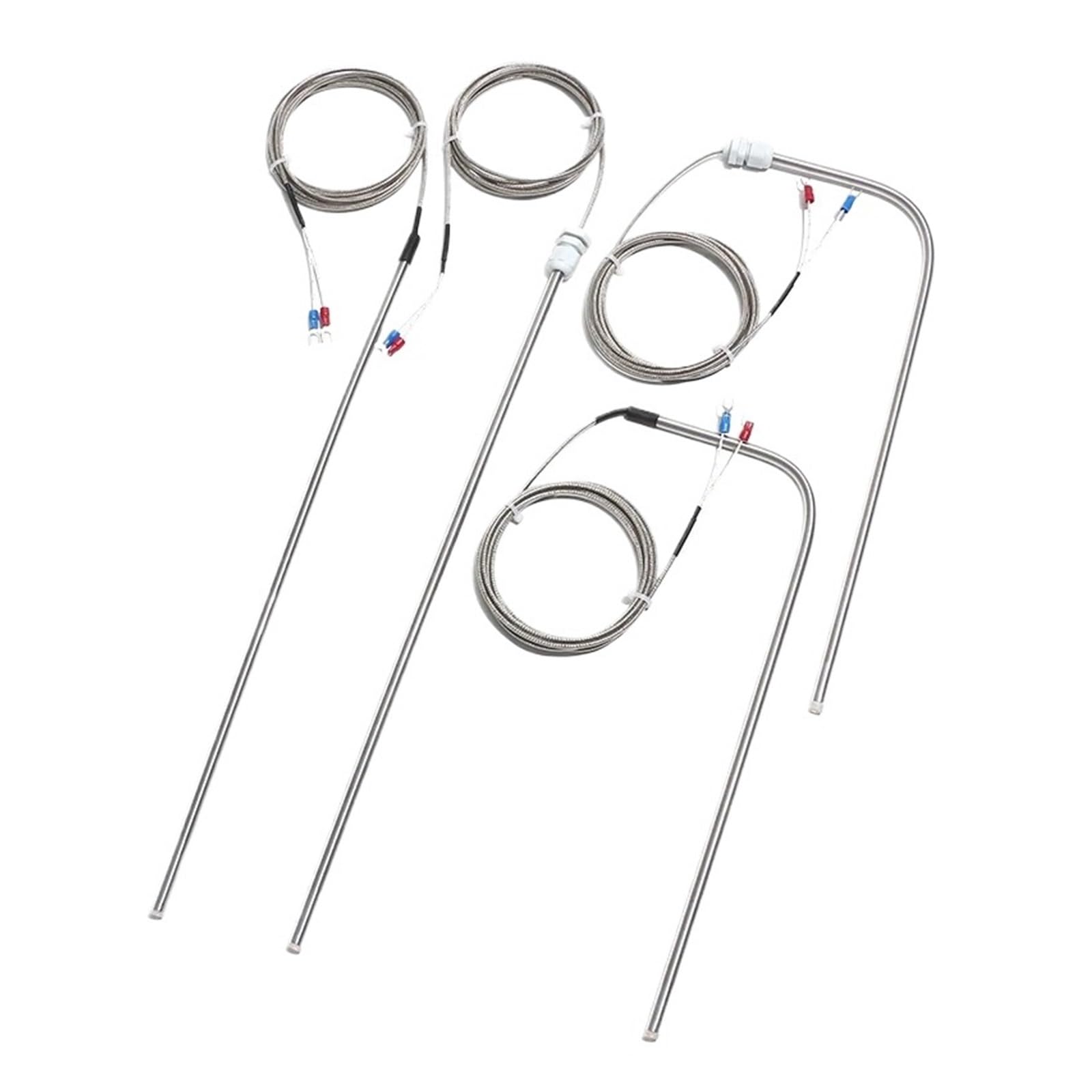 Termopar anticorrosivo tipo PT100/K/E/CU50, Sensor de temperatura de resistencia térmica a prueba de ácido, ángulo recto, 2M, 1 ud. | Angle x inter PT100