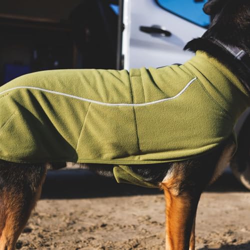Ruffwear, Climate Changer Hunde-Fleeceweste, leicht, warm, Wintermantel für Hunde mit verstellbarer Passform, Schnellverschluss-Schnallen, reflektierender Rand und Geschirr-Kompatibilität, Basaltgrau