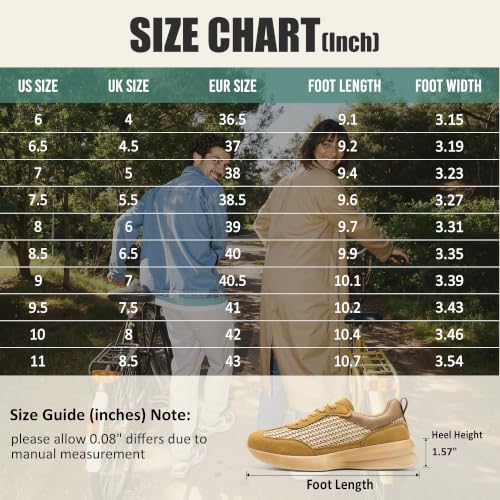 Image of Vepose Women's Retro Platform Sneakers Lightweight Lace Up Walking Shoes | Designer dressy chunky sneakers, memory foam cushioning, non slip sole, stylish woven or PU looks, work, travel, errands