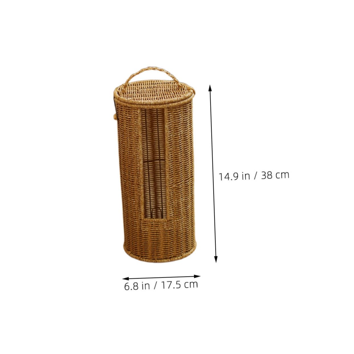 INOOMP Handwoven Woven Hamper with Lid Decorative Storage Basket for Towels Toilet Design for Bathroom Living Room Hotel Organization Stylish Home Storage