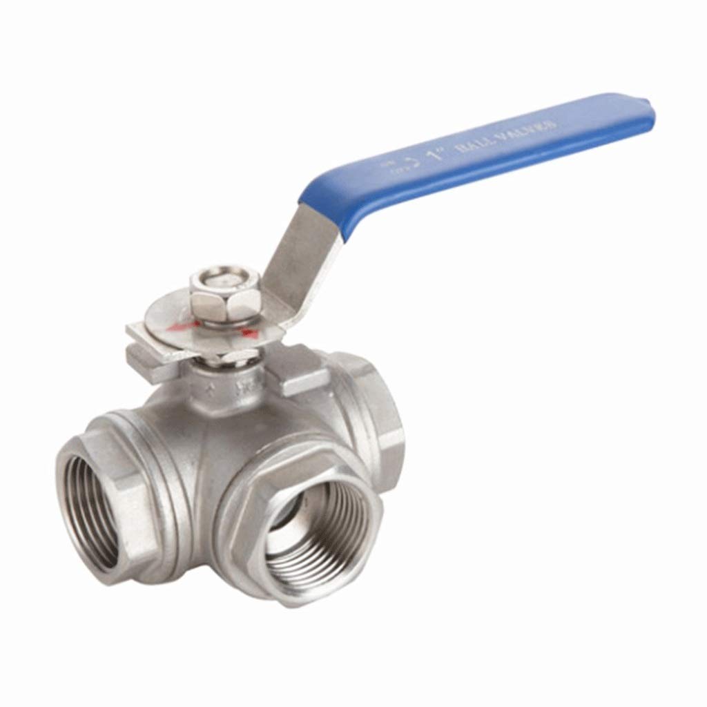 304 Stainless Steel Three-Way Ball Valve - L Type & T Type, BSP Female Thread, DN8 DN10 DN15 DN20 DN25,1pcs(Dn10 T Type)