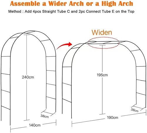 Miniatura 9 de Enrejado de metal turquesa duradero para plantas trepadoras, marco de pérgola para dirección de Halloween y arco al aire libre, 4.6 pies de ancho x