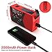 Emergency Radio, Hand Crank Radio with 2000mAh Power Bank, Esky AM/FM/NOAA Weather Radio with Battery Operated, USB & Solar Charging, Headphone Jack, SOS Alarm, LED Flashlight for Outdoor Emergency