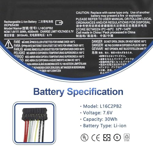 Image of L16C2PB2 Battery for Lenovo IdeaPad 330 320 S145 330-15ikb 330-15igm 330-15ast 320-15ikb 320-17ikb 320-15abr 320-15iap s145-15iwl s145-15ast L16M2PB2 L16M2PB1 L17L2PF1 L16C2PB1 L16L2PB2 (L16C2PB2)