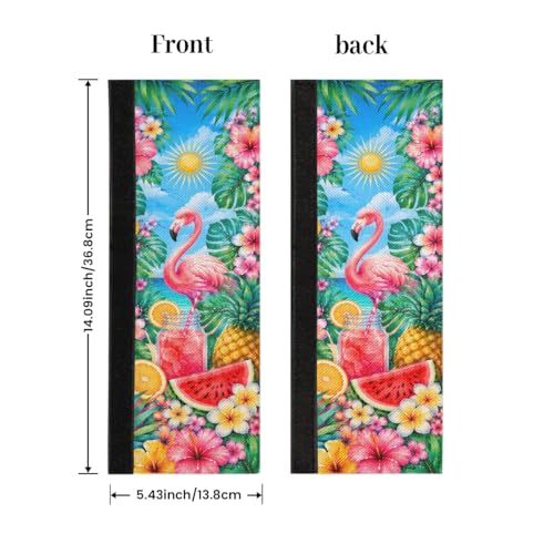 Image of Refrigerator Door Handle Covers Set of 2 Summer Flamingo Beach Washable Fridge Dishwasher Mocrowave Oven Stove Decor Protector Handle Cover Keep Kitchen Appliance Clean from Food Stains Decorate