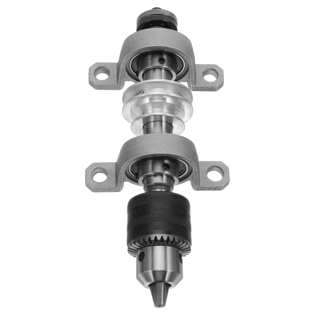 Woodworking Table Saw Spindle Bearing Assembly with Pulley and Chuck Compatible Replacement for Bench Saw Lathe Drill Machine Accessories 6.69 X 1.18 X 1.18 Inches