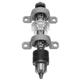 Table Saw Spindle Bearing Seat Pulley Assembly with Chuck Long Shaft Woodworking Accessories for Bench Saw Lathe Drill Machine Compatible with Multiple Models 6.69 X 1.18 X 1.18 in
