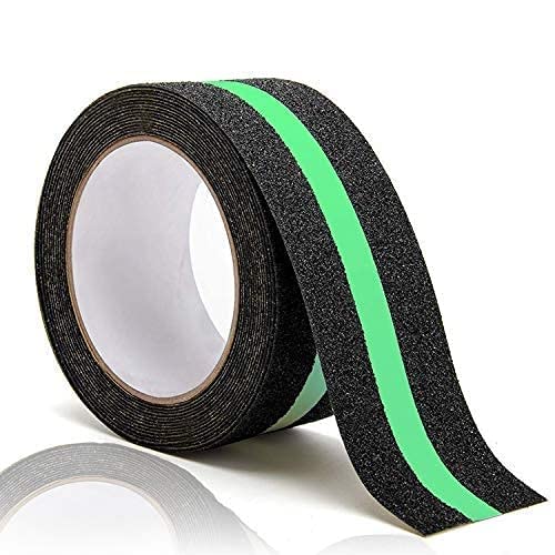 Brelvik India Anti Slip Glow Tape, Luminous Anti Skid Fall Resistant Tape, Self Adhesive, Foot Grip Tape, Glow in The Dark Tape, Non Slip Strips with Radium For Slippery Stairs and Surfaces