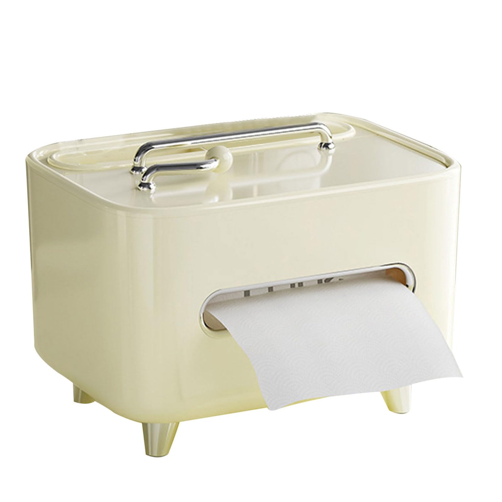 Tsophreniq Stylish Tissue Container Small Size Napkin Dispenser Multifunctional Organiser for Paper Towel Remotes Phone Glasses Phone Stand