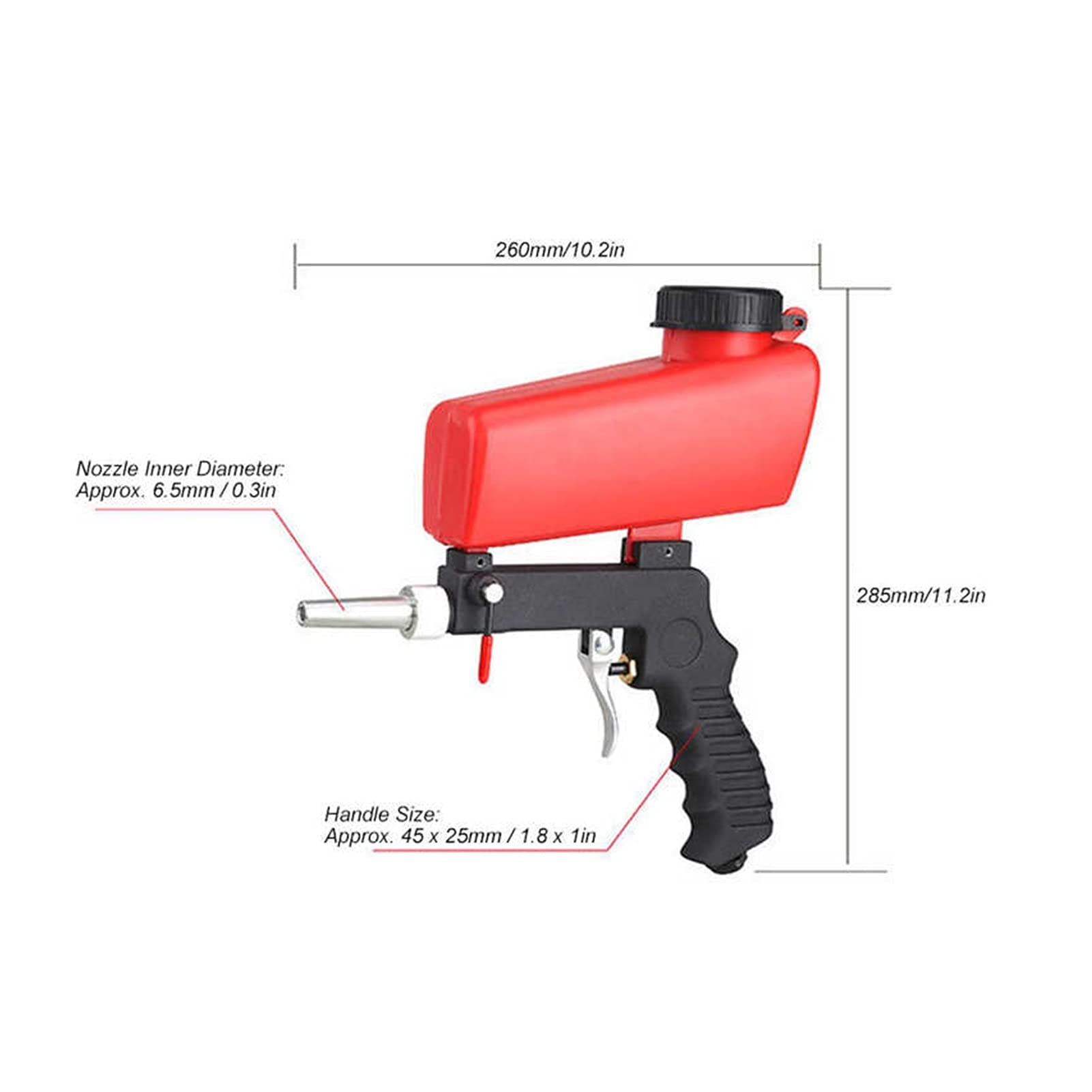 Pistolet natryskowy pistolet pneumatyczny pistolet do piaskowania mała ręczna maszyna do piaskowania narzędzie do piaskowania 90PSI pistolet do malowania regulowana maszyna do natrysku piaskarki
