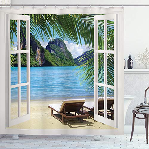 [2023 ] Beach Scene Shower Curtain Ideas for the Bathroom