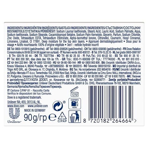 Dove Orginal Beauty Cream Bar 3 in 1 Cleanses, Moisturises and Nourishes Sulphate-Free Bath Soap for Soft and Smooth Skin, Suitable for Daily Use, 8x90g - Image 6