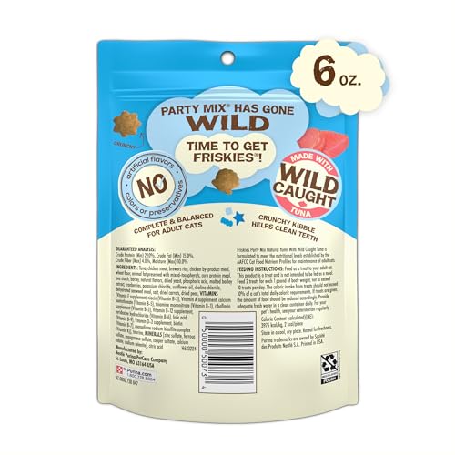 Friskies Purina Party Mix Natural YUMS Cat Treats, Wild Tuna, (6) 6 oz - image 7