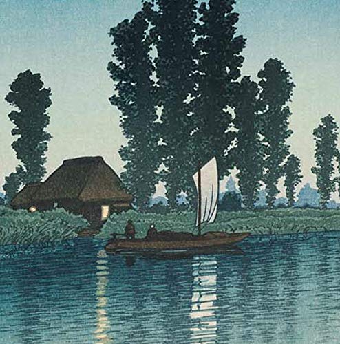 Amazon.co.jp: 川瀬巴水 「潮来の夕暮」昭和七年 版画 大判ポスター