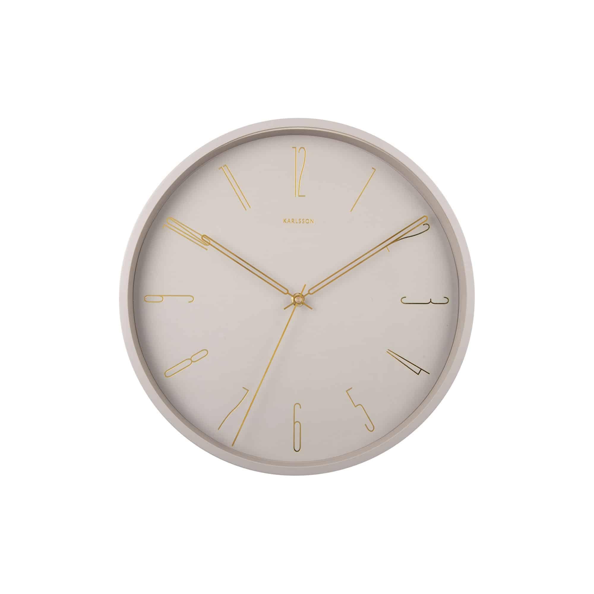 Karlsson Warm Grey Belle Numbers Wall Clock - 35Cm