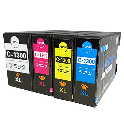 最安値 Canon キャノン Pgi 1300xl Bk C M Y 全色大容量4色セット Led 残量表示可能icチップ付 互換インクカートリッジ 最優良品質 ハニハニ製 1年サポートの価格比較