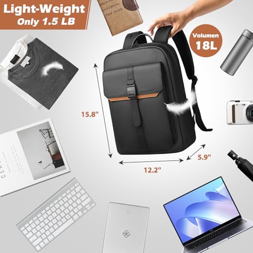 hk Slim Laptop Backpack for Men Women, Lightweight Business Backpacks 15.6 Inch Water-resistant Computer Bag for College Work Daily2
