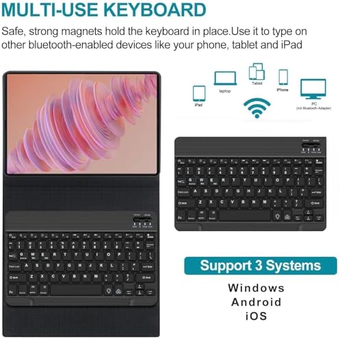 Image of ProElite Keyboard Case for OnePlus Pad 4 13.2 inch 2026 Cover, Magnetic Detachable Wireless Bluetooth Keyboard for OnePlus Pad 4 13.2 inch 2026, Black