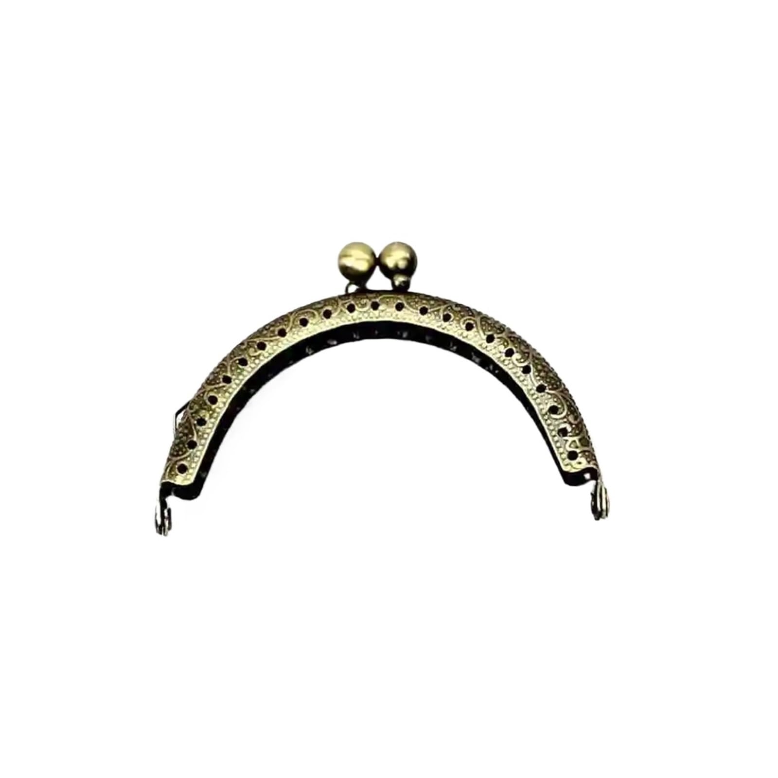 PVUVTNAHW 5Pcs 8.5CM Size Double Bead Semicircular Metal Purse Frame Kiss Clasp Clutch DIY Bag Accessory(Antique bronze)