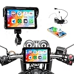 [2026 CARPLAY] CAMECHO 5 pollici Touchscreen wireless Carplay Moto con Bluetooth, GPS Moto Auto con CarPlay wireless Android Auto IP68 Impermeabile Monitor universale con regolazione EQ per moto 12V