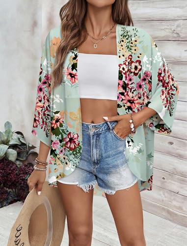 Image of BB&KK Women's Floral Kimono Summer Short Cover Ups Tops