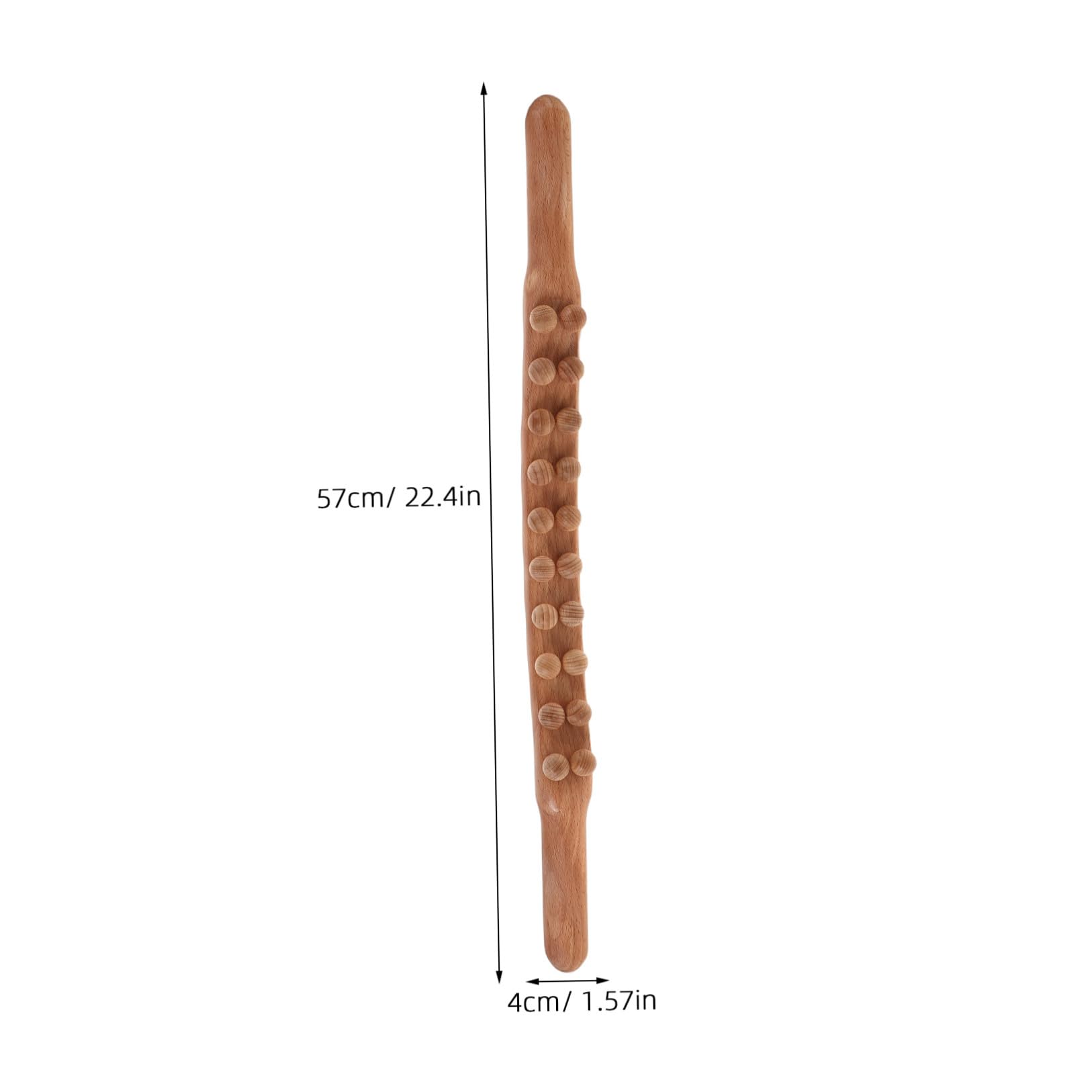 MAGICLULU Doppelreihige Massagerolle aus Karbonisiertem Holz 2 Stück mit 20 Perlen für Körpermassage und Verbesserte Wärmeleitung für Spa und Professionelle Schönheitssalons