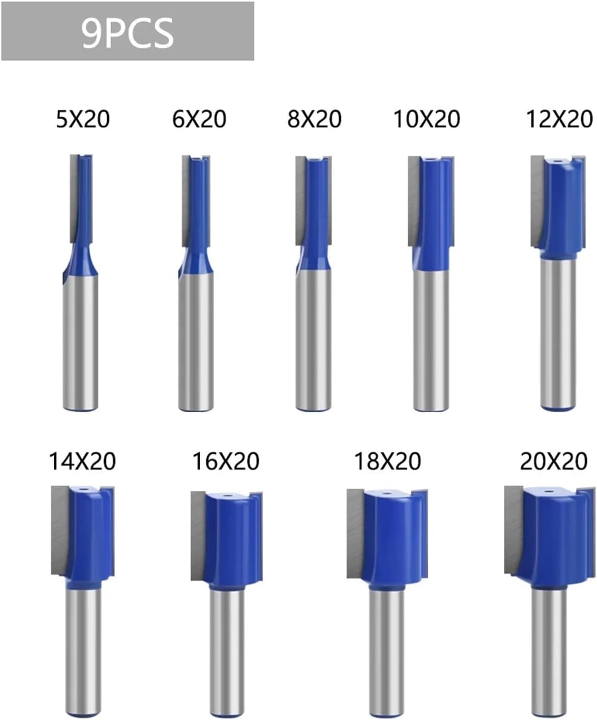 8mm Handle Straight Blade Blue Slotted Straight Blade Double Edged Straight Blade Woodworking Milling Cutter ( Size : E )