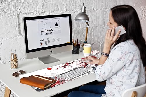 Image of Cherry Blossom Mouse Pad Sakura 36x12 Desk Mat Japanese Desk Pad Gaming Large Mousepad Long Mouse Mat Extended Computer Mat for Wireless Mouse Non Slip Work Women