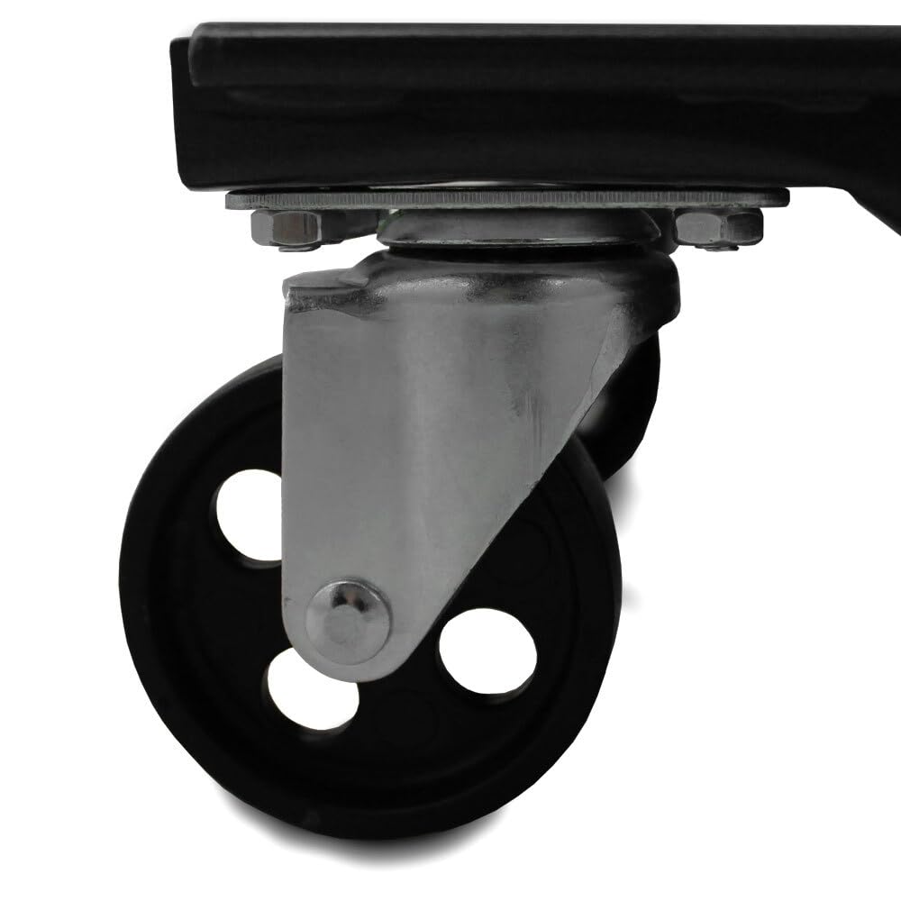 BITUXX 4 Stück Rangierhilfe für PKW Auto Rangierroller Rangierheber Wagenheber Roller Belastbar bis 450 kg pro Rangierroller Schwarz