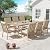 HAPPATIO Aluminum 9 Piece Patio Dining Set - Aluminum Outdoor Dining Set for 8, Patio Dining Table and Chairs Set, Patio Furniture with Table and Chairs (Beige)