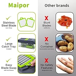 Alternative view of MAIPOR Vegetable/Pro Onion Chopper, Multifunctional 13 in 1 Food Chopper, Kitchen Vegetable Slicer Dicer Cutter With 8 Blades,Veggie, Carrot and Garlic Chopper With Container (Gray)